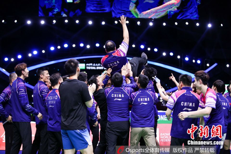 2019年苏迪曼杯，中国羽毛球队夺得冠军。图片来源：Osports全体育图片社