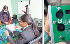 भूउपग्रह बनाउँदै सामुदायिक विद्यालयका विद्यार्थी