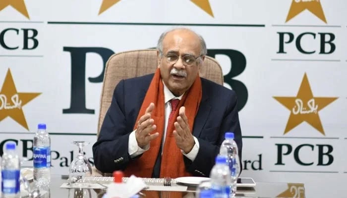 Najam Sethi speaks during a press conference — PCB