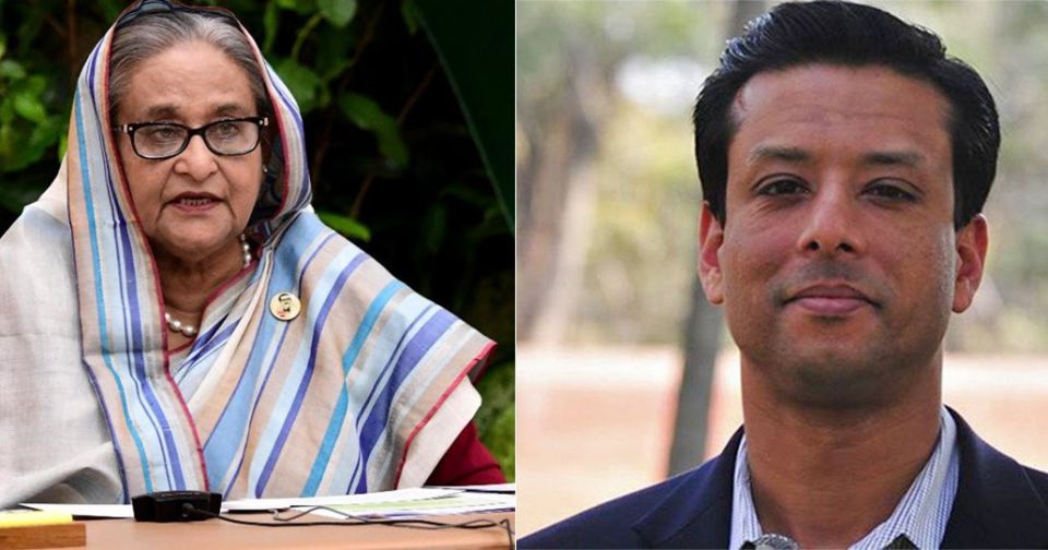 Prime Minister Sheikh Hasina , left and Sajeeb Wazed Joy
