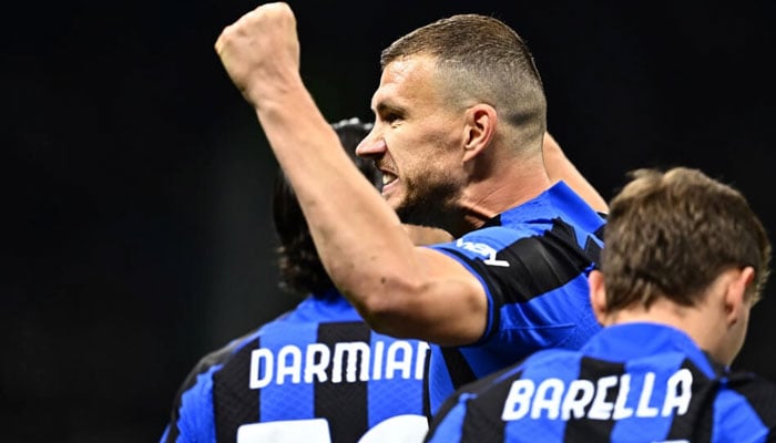 Veteran striker Edin Dzeko volleyed in the opening goal for Inter. AFP