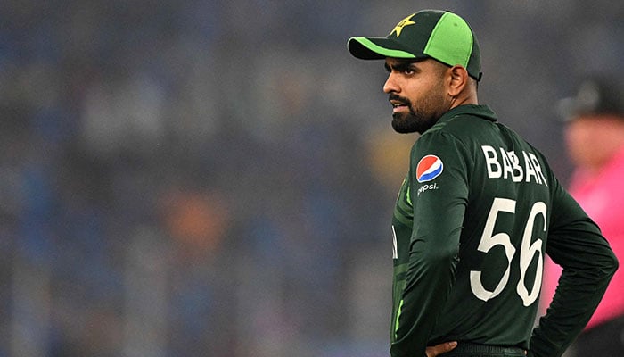 Pakistan´s captain Babar Azam fields during the 2023 ICC Men´s Cricket World Cup one-day international (ODI) match between India and Pakistan at the Narendra Modi Stadium in Ahmedabad on October 14, 2023. — AFP