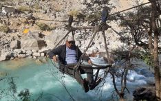 People crossing Karnali by paying Rs. 100