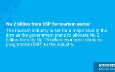 Nu 2 billion from ESP for tourism sector