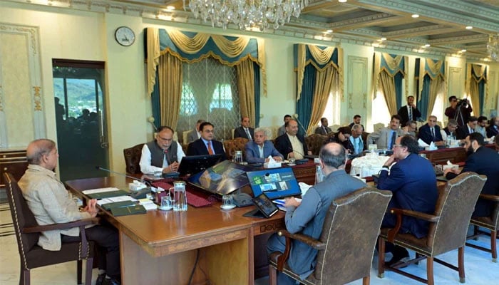 Prime Minister Shehbaz Sharif chairs a federal cabinet meeting in Islamabad. — APP/File