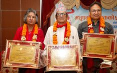 Gautam, Kanchuli and Pahadi honoured with Madhuparka Samman