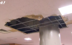 日本一学校大厅天花板突然掉落 一星期前刚发生类似事件