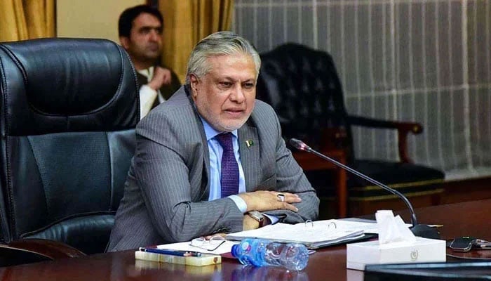 Foreign Minister and Deputy PM Ishaq Dar is chairing a meeting in this undated picture. — APP/File