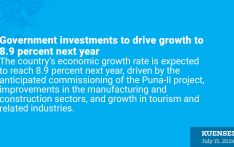 Government investments to drive growth to 8.9 percent next year