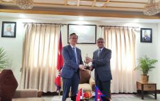 中国驻尼泊尔大使陈松拜会尼泊尔新任内政部长拉梅什·莱卡克
