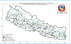 उपत्यकासहित अधिकांश स्थानमा वर्षा, मधेशमा हल्का मात्रै