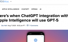 外媒：苹果宣布Apple Intelligence下月将升级至 GPT-5