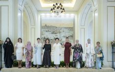 上合组织天津峰会丨彭丽媛同出席2025年上海合作组织峰会外方领导人夫人游览天津海河