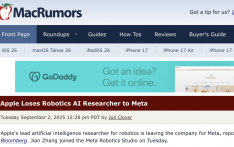 苹果机器人AI核心人才转投 Meta，年内已有十余名专家出走