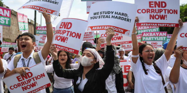 Protesters in Philippines clash with police in rallies against corruption