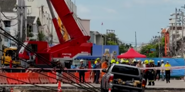 Bangkok Road Collapse Forms Massive Sinkhole
