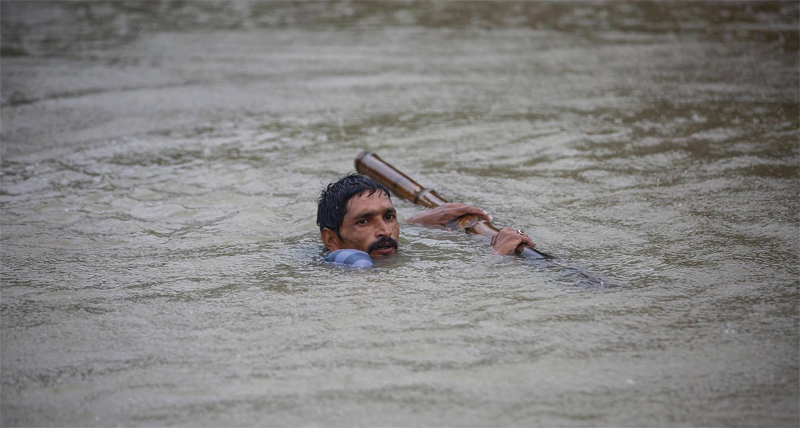 Flood hit people