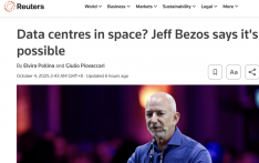 外媒：贝索斯称太空数据中心有望在未来10-20年成为现实