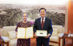 中国驻美国大使谢锋接收美国民间机构返还的虎形牌饰文物