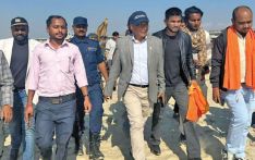 Minister Ghising inspects Kamala bridge in Siraha