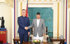 陈松大使辞行拜会尼泊尔总统鲍德尔