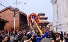 Splendor of Holi begins after installation of Chir in Basantapur