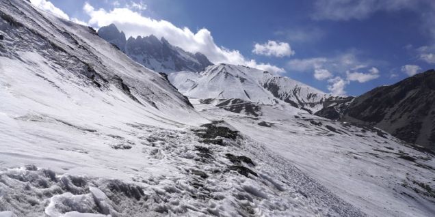 Snow covered Mustang-Dolpa road