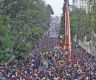 Seto Machhindranath chariot procession moves through Kathmandu streets