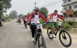 धार्मिक तथा पर्यटकीय प्रवर्धनका लागि साइकल यात्रा